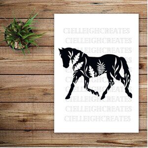 *2 for $20* Floral Horse Vinyl decal sticker Handcrafted